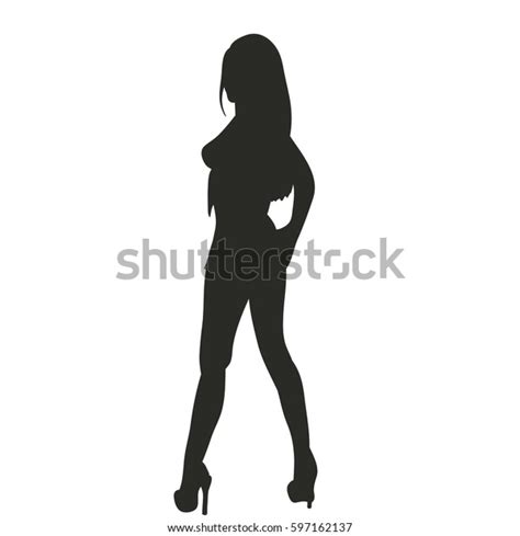 Vector Isolated Silhouette Girl Sexy Posing Stock Vector Royalty Free