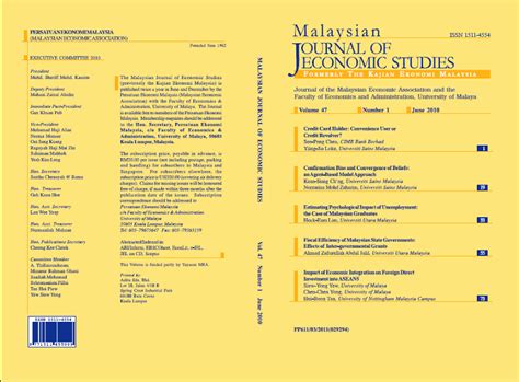 Malaysian journal of economic studies. Vol 47 No 1: June 2010 | Malaysian Journal of Economic Studies