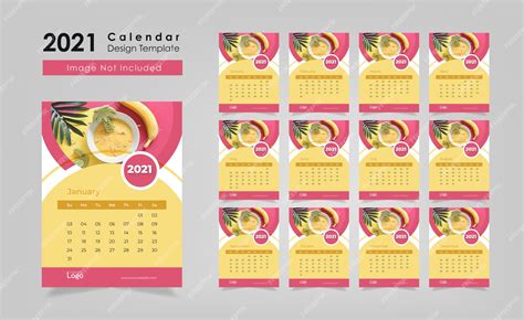 Premium Vector Calendar Design Template