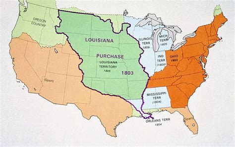 Map Showing The Expansion Of The United States With The Louisiana Purchase Americana Insights