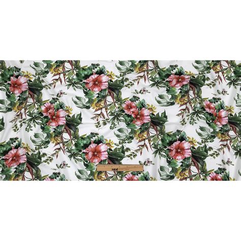 Loreto Coral Florals And Foliage Organic Viscose Batiste Prints