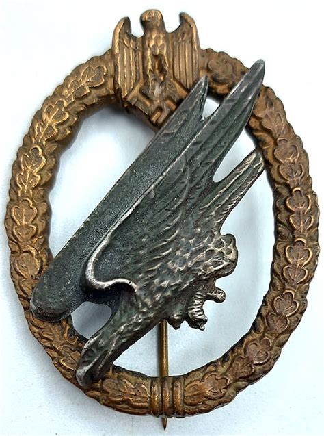 Ww2 German Nazi Luftwaffe Paratroopers Badge Medal Award Unmarked By