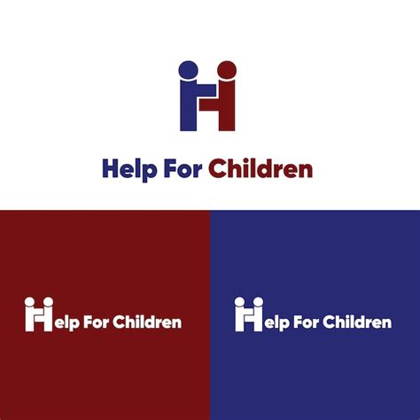 Logotipo De Ayuda Para Niños Logotipo De Ayuda Logotipo H Vector