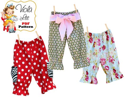 Easy Pant Sewing Pattern For Girls Pdf Girls Ruffle Pants Etsy