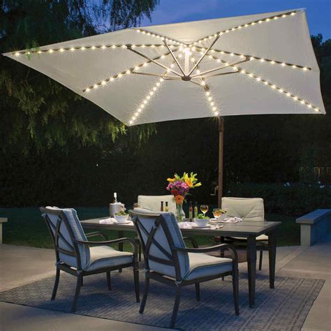 Commercial lighting if someone is interested in a high quality canopy lighting, then 400w metal halide bulbs can be the best solution as they provide high quality lighting and last longer than standard bulbs. Umbrella Bali Pro 10 Ft. with Starlights in Sky Blue | DFOHome
