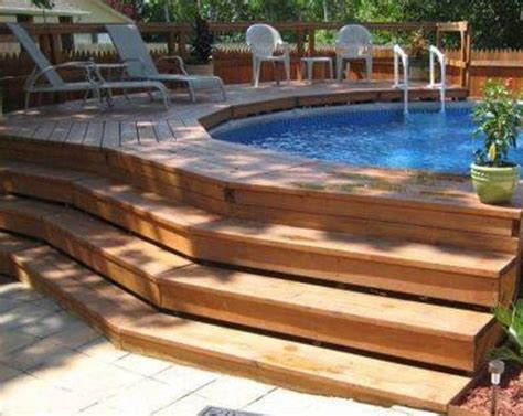 Landscaping And Outdoor Building Swimming Pool Deck Designs Above