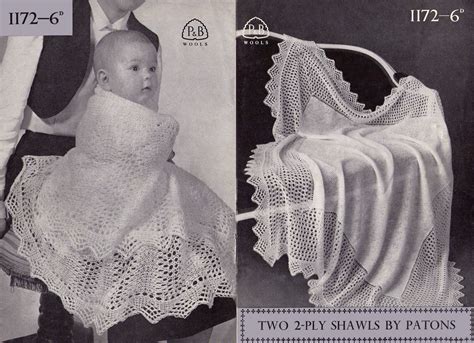 Vintage Pandb Pattern To Make 2 Heirloom Shawls In 2 Ply Yarn Etsy Uk