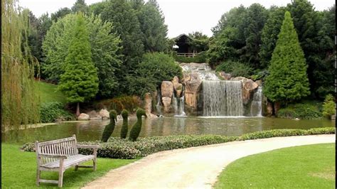Relaxing Nature Scene Beautiful Park Gardens And Waterfall 1080p
