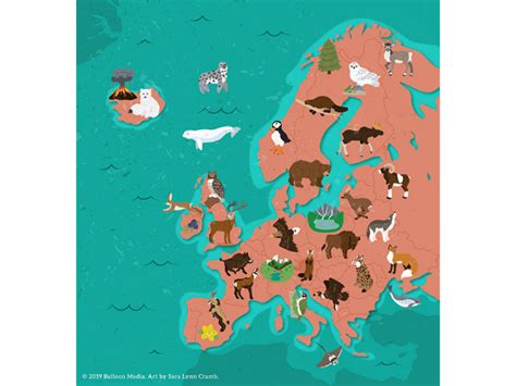 Animal Map Of Europe By Sara Lynn Cramb On Dribbble