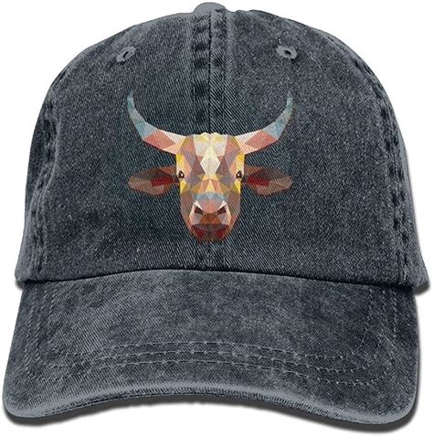 Sdltkhy Cow Head Casual Denim Baseball Cap Peaked Cap Hat Adjustable