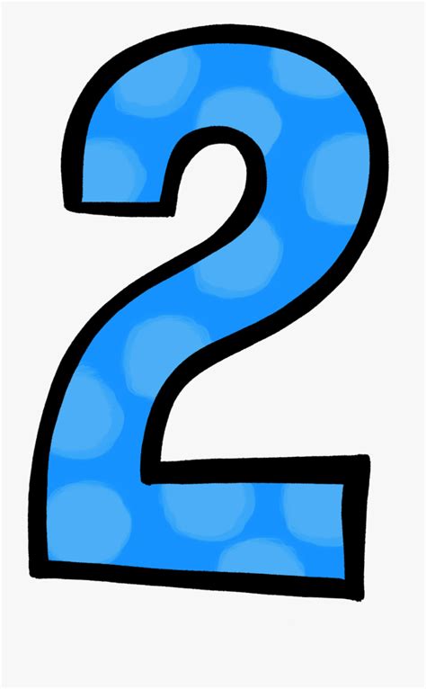 Numbers Clipart Clip Art Blue Polka Dot Number 2 Free Transparent
