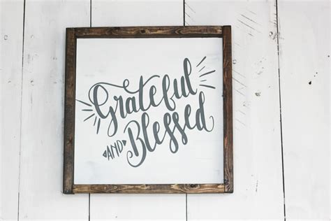 Grateful And Blessed 12x24 Farmhouse Wood Sign Handpainted By Simpl