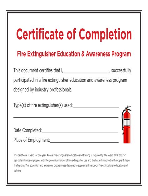 Fire Extinguisher Certificate Completion Fill Online Printable Fillable Blank Pdffiller