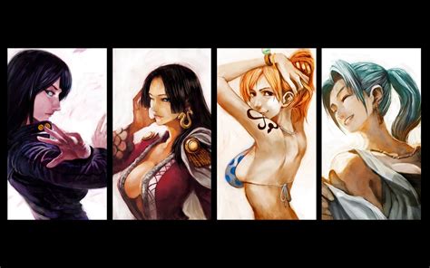 Nico Robin Boa Hancock Nami Vivi One Piece Anime Sexy 1600x1000 Download Hd Wallpaper