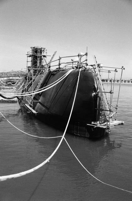 starboard bow view of the nuclear powered attack submarine ex uss nautilus ssn 571 moored at