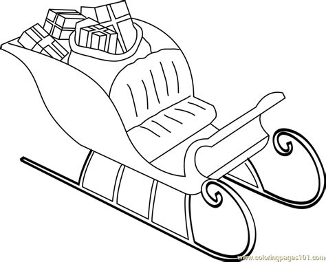 Santas Sleigh Only Coloring Page