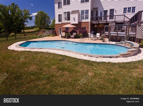 Backyard Swimming Pool Image And Photo Free Trial Bigstock