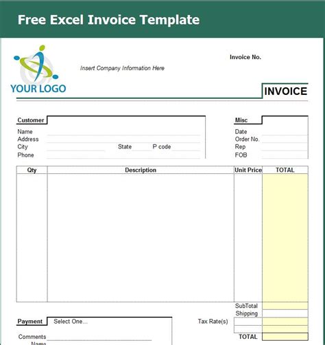 Free Excel Invoice Template Excel Help Desk