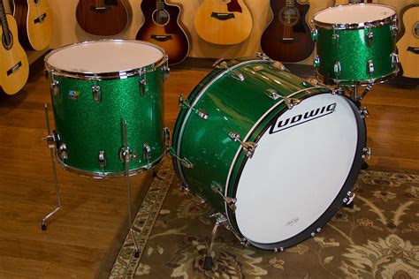 Ludwig Classic Maple Green Sparkle Drum Kit 26 18 Reverb