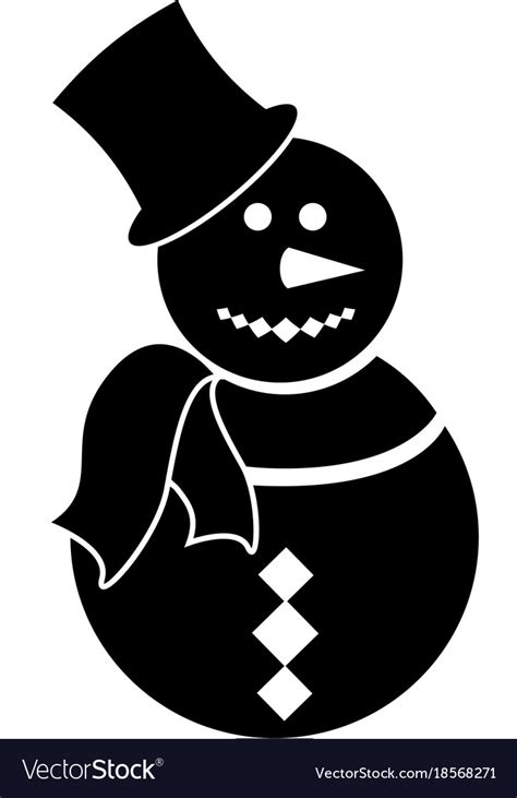 Isolated Snowman Silhouette Royalty Free Vector Image