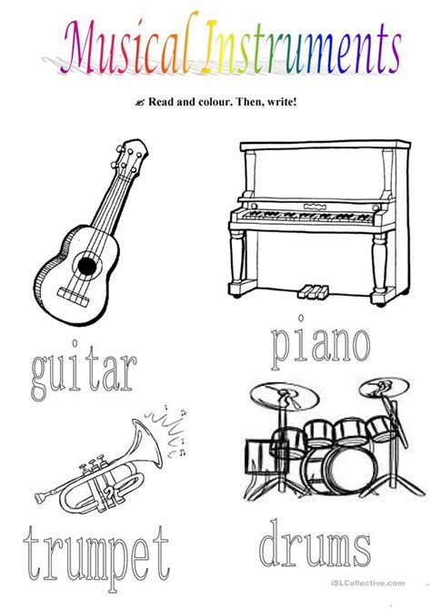 Musical Instruments - English ESL Worksheets for distance learning and ...