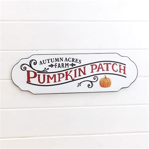 Metal Fall Wall Décor Hanging Harvest Pumpkin Patch Sign Vintage