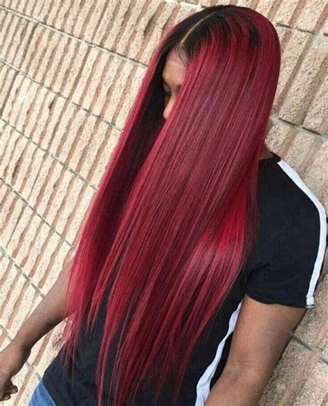 Deep Cherry Red Hair With Dark Roots Hair Hair Styles Hair Hair