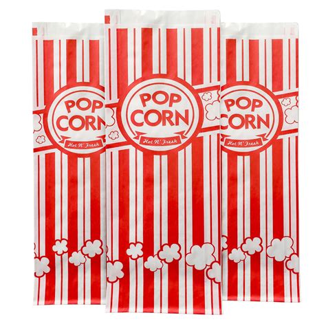 Stock Your Home 2 Oz Paper Popcorn Bags Bulk 100 Pack Large Red