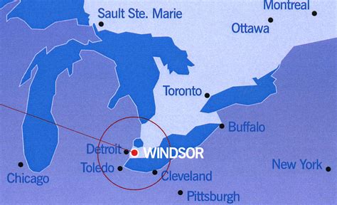 Windsor Ontario Canada Map Printable Map