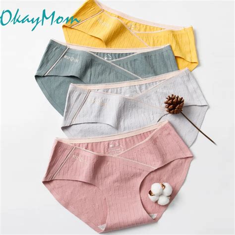 OkayMom 2pcs Soft Cotton Maternity Panties 3XL U Shaped Low Waist
