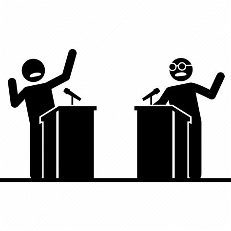 Debate Debating Debater Stage Argue Conflict Arguing Icon