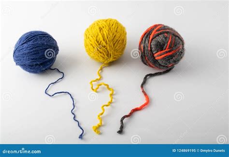 Colored Wool Knit Balls Placed On A Stock Image Image Of Pattern