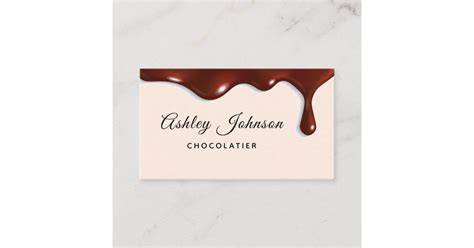 Chocolate Frosting Chocolatier Elegant Dessert Business Card Zazzle