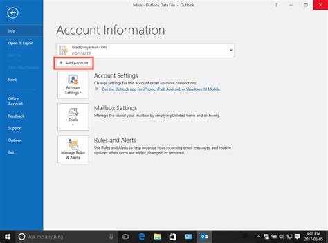 How To Set Up A Popimap Email Account In Microsoft Outlook 2016
