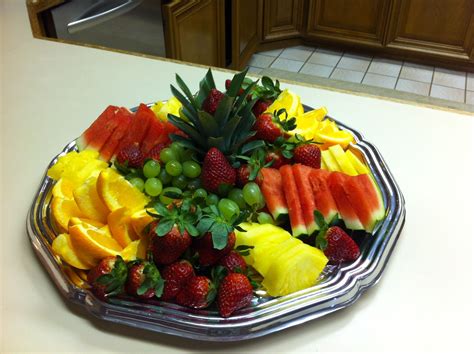 Place a couple of small bowls onto a large platter and pour in the fruit dip. sample food platter | Make your own Beautiful Fruit Tray ...