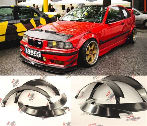 Bmw E36 Coupe Compact Fender Flares Wheel Arches Wide Body Kit Set Of