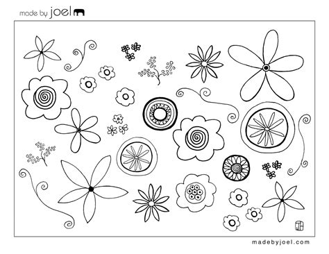 Free printable flowers craft template to color. early play templates: Flower templates free