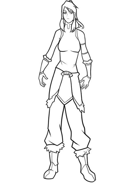 Drawing Korra The Avatar Coloring Page Color Luna