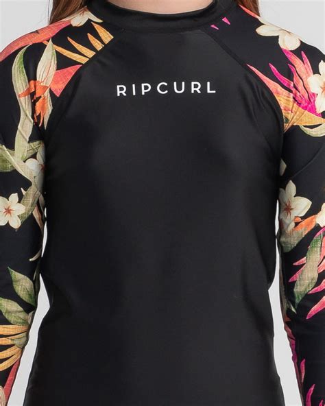 rip curl girls northshore long sleeve rash vest in black fast shipping and easy returns city