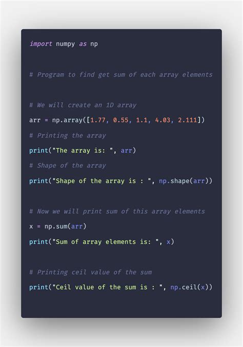 Boolean type is discussed later in this chapter. Python NumPy ceil() Function Example