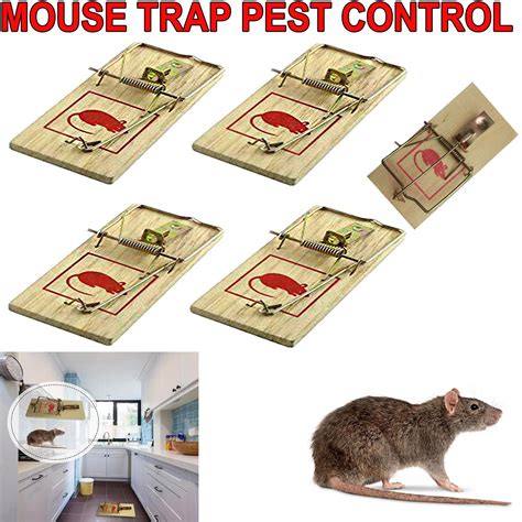 4 8 Or 12 Traditional Wooden Mouse Traps Bait Mice Rodent Pest Control