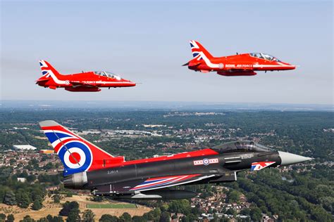 Raf Red Arrows And Typhoon Open Farnborough International Airshow