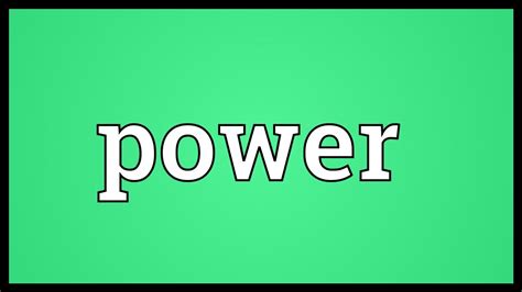 Power Meaning Youtube