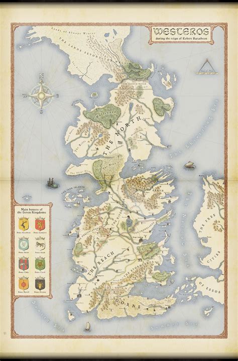Art From Game Of Thrones Seven Kingdoms Of Westeros Map Life Size