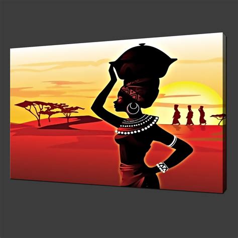 African Women Canvas Wall Art Pictures Prints 20 X 16 Inch