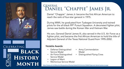General Daniel Chappie James Jr Black History Month Daniel