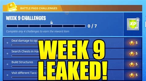 Fortnite Week 9 Challenges Leaked Week 9 All Challenges Easy Guide Season 4 Battle Pass Youtube