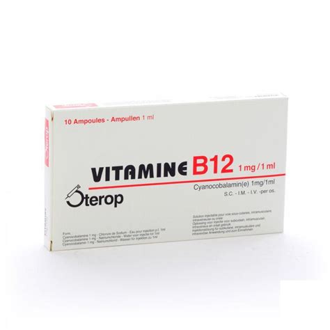 Acheter Sterop Vitamine B12 1mg1ml Injectable Ampoules 10x1ml