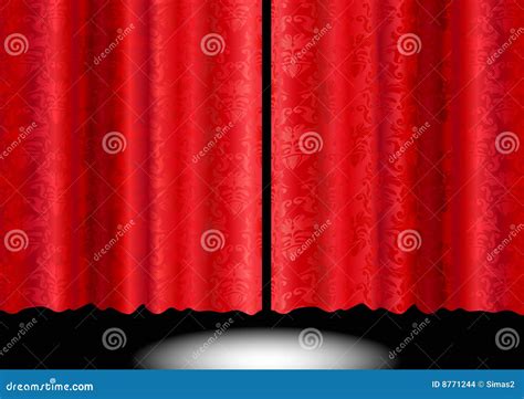 Red Silk Patterned Curtain Stock Vector Illustration Of Design 8771244