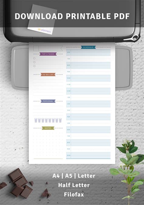 Download Printable Undated Daily Planner Template Casual Style Pdf